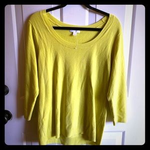 NY&Co neon green scoop neck sweater, new